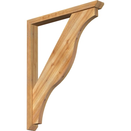 Ekena Millwork Funston Slat Rough Sawn Bracket w/ Offset Brace, Western Red Cedar, 4"W x 34"D x 42"H BKT0402X34X42FST06RWR